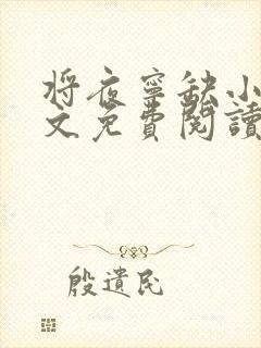 将夜宁缺小说全文免费阅读无弹窗