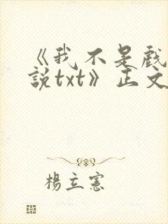 《我不是戏神小说txt》正文