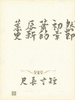 叶辰萧初然刚刚更新的章节