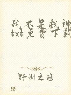 我不是戏神陈伶txt免费下载