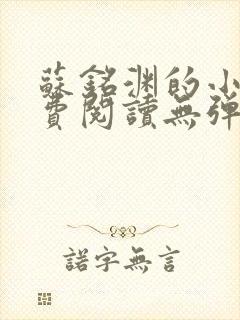 苏铭渊的小说免费阅读无弹窗