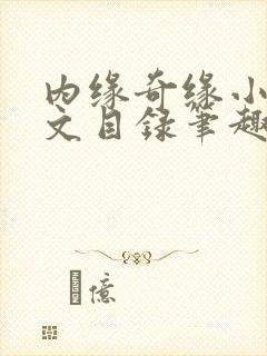 内缘奇缘小说全文目录笔趣阁封面
