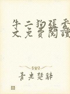 牛二狗张香妃全文免费阅读封面