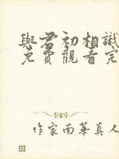 与君初相识高清免费观看完整版封面