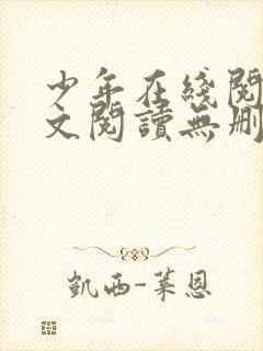 少年在线阅读全文阅读无删减