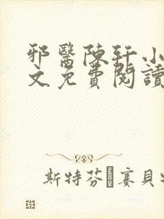 邪医陈轩小说全文免费阅读封面