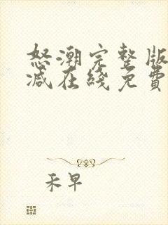 怒潮完整版未删减在线免费观看封面