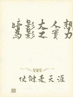 暗影大人想要成为影之实力者小说