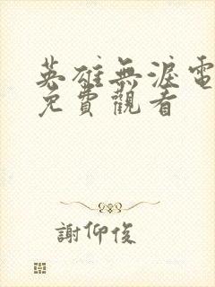 英雄无泪电视剧免费观看封面