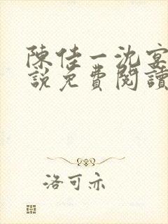 陈佳一沈宴西小说免费阅读