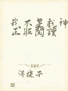 我不是戏神小说正版阅读封面