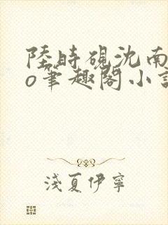 陆时砚沈南初po笔趣阁小说封面