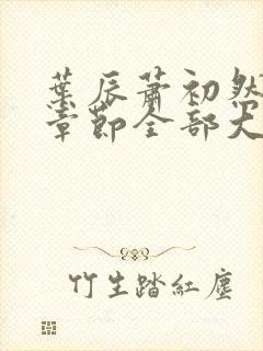 叶辰萧初然最新章节全部大结局封面