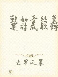 朝如青丝暮成雪是非成败转头空