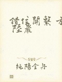 错位关系 方糖 陆岩封面