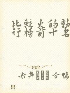 比较火的动漫排行榜前十名