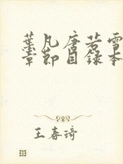 叶凡唐若雪最新章节目录本地阅读