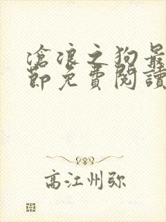 沧浪之狗最新章节免费阅读