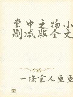 掌中之物小说无删减版全文阅读