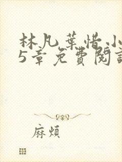 林凡叶惜小说第5章免费阅读