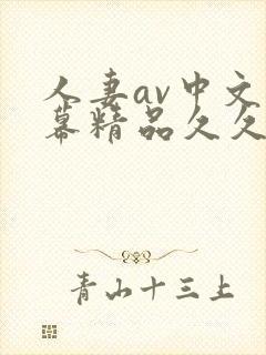 人妻av中文字幕精品久久久