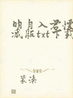 明月入君怀无删减版txt下载