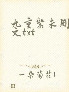 九重紫未删减全文txt