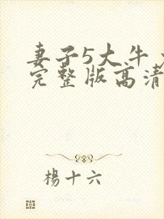 妻子5大牛免费完整版高清韩剧