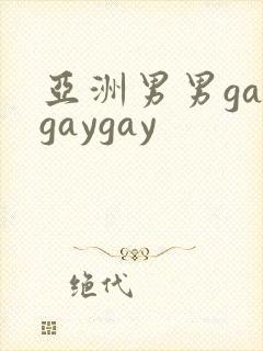 亚洲男男gaygaygay封面