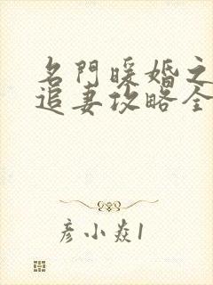 名门暖婚之权爷追妻攻略全文免费阅读