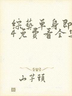 综艺单身即地狱4免费看全集封面