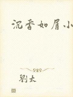 沉香如屑小说封面