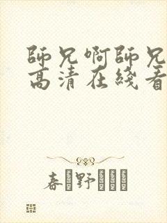 师兄啊师兄动漫高清在线看封面