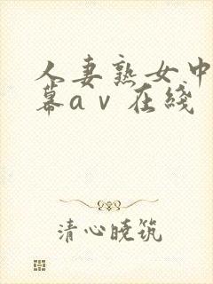 人妻熟女中文字幕aⅴ在线