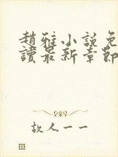 赵雅小说免费阅读最新章节