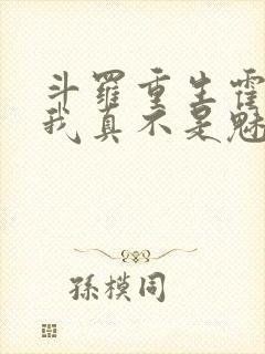 斗罗重生霍雨浩我真不是魅魔笔趣阁免费封面