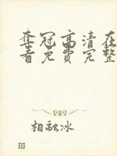 夺冠高清在线观看免费完整封面