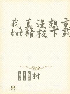 我真没想重生啊txt精校下载