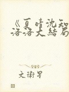 《夏晴沈知景白洛洛大结局》