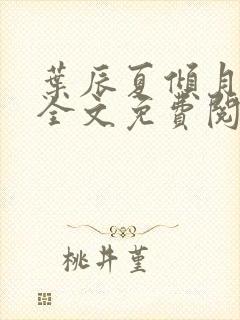 叶辰夏倾月小说全文免费阅读笔趣阁封面