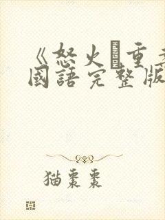 《怒火·重案》国语完整版封面