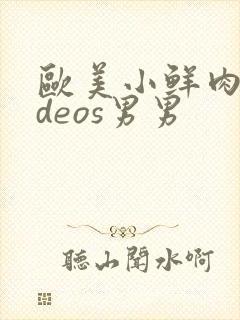 欧美小鲜肉videos男男