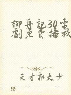 柳舟记30电视剧免费播放在线