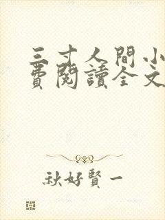 三寸人间小说免费阅读全文笔趣阁