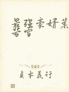 最强豪婿叶凡唐若雪