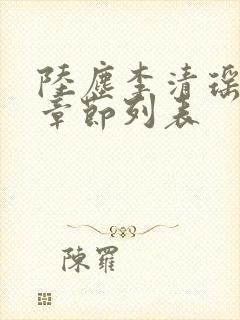 陆尘李清瑶最新章节列表封面