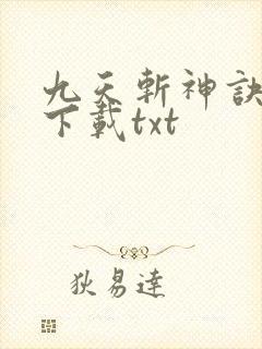 九天斩神诀免费下载txt封面