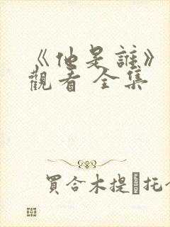 《他是谁》免费观看 全集