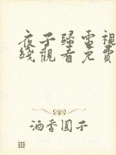 夜子归电视剧在线观看免费完整版高清