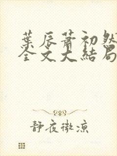 叶辰萧初然免费全文大结局封面
